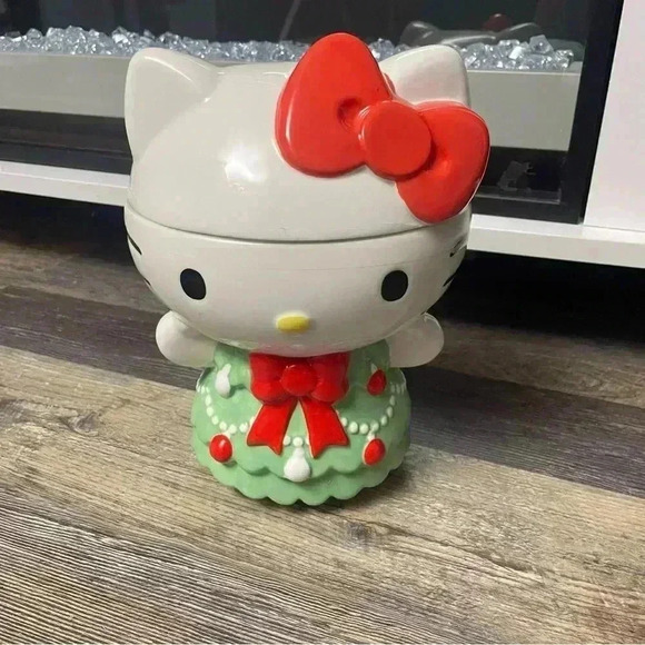 Hello Kitty Other - Hello Kitty Ceramic Christmas Tree Dress Cookie Jar NEW 2024